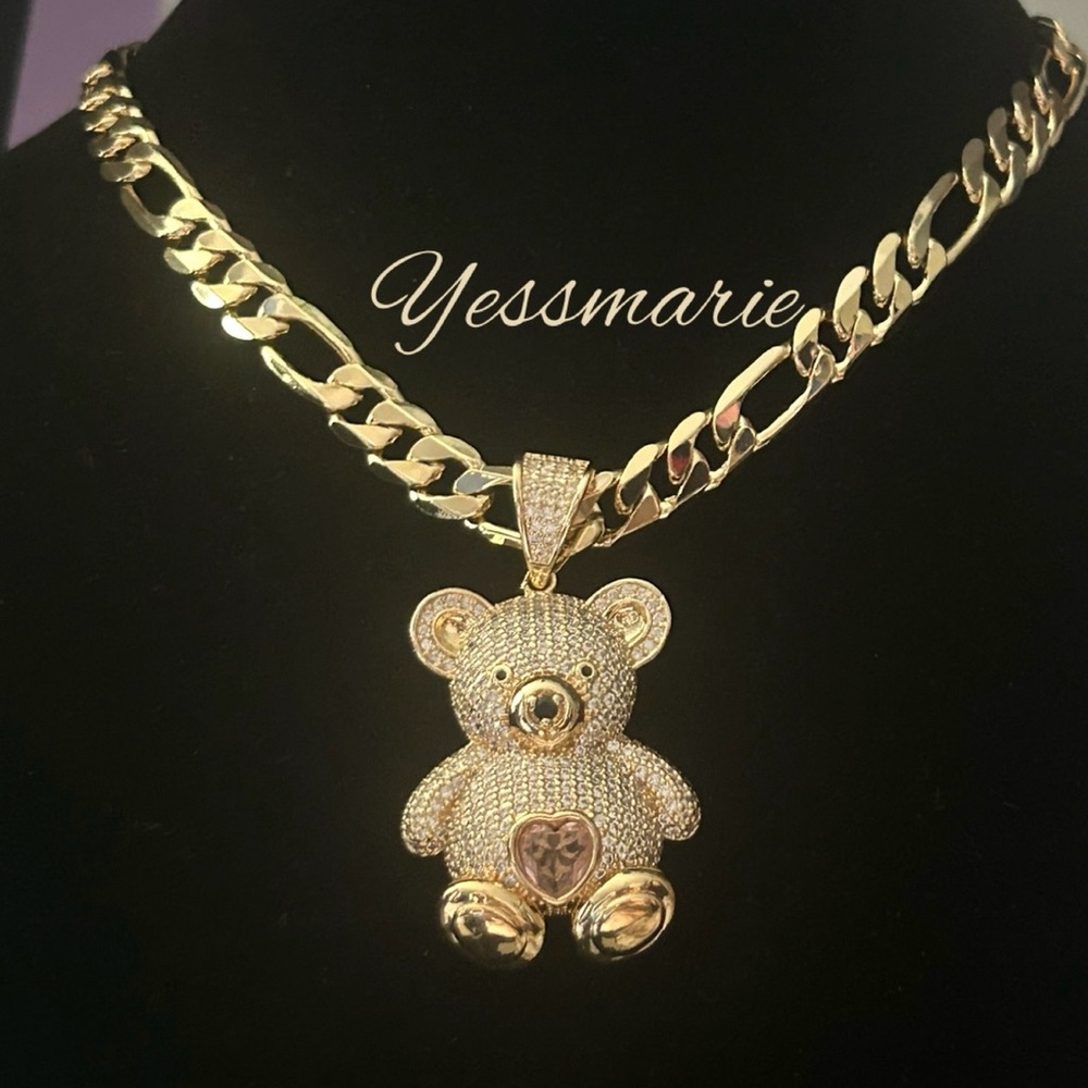 Gold Bear Pendant Necklace
